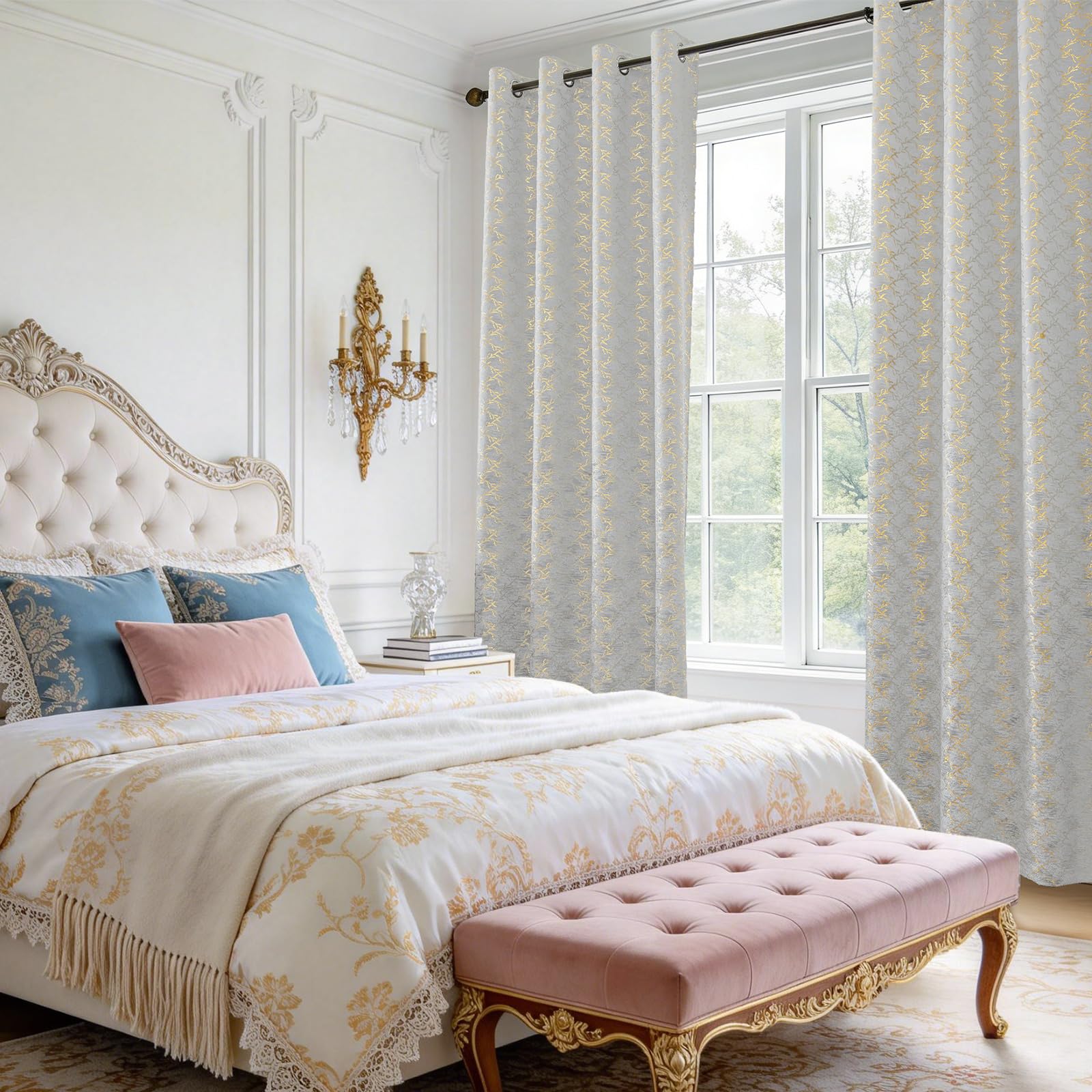 Ystyle Tende Per Interni In Velluto 2 Pezzi, 140x260cm, Tende Oscuranti Termiche Isolanti, Anti-Rumore, con Anelli, Tenda Moderna per Camera da Letto e Soggiorno, Beige