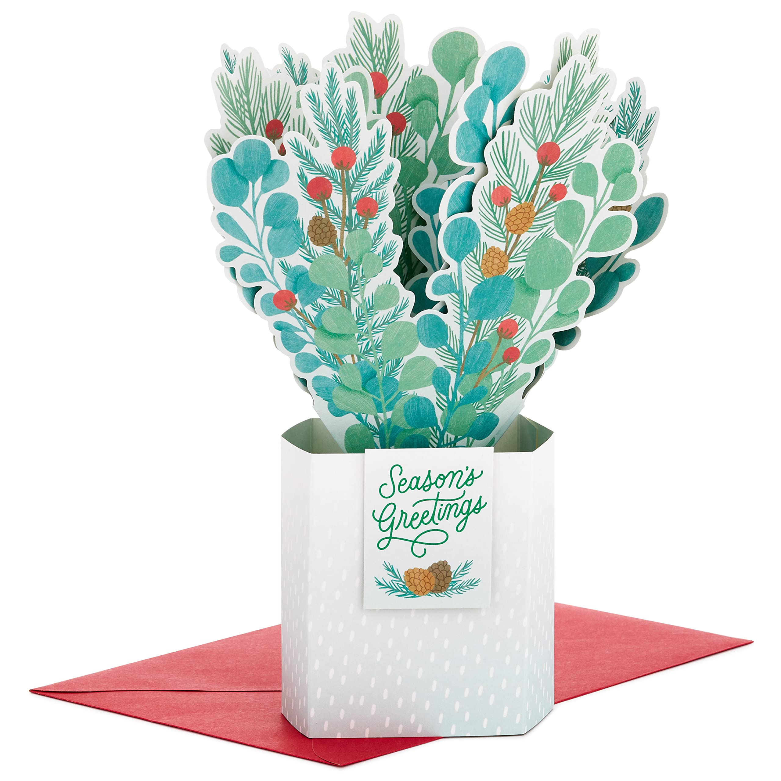 Hallmark Paper Wonder Christmas Card - Pop-Up Paper Plant Bouquet Design, 3D Plant Bouquet Card, Large - Image 2