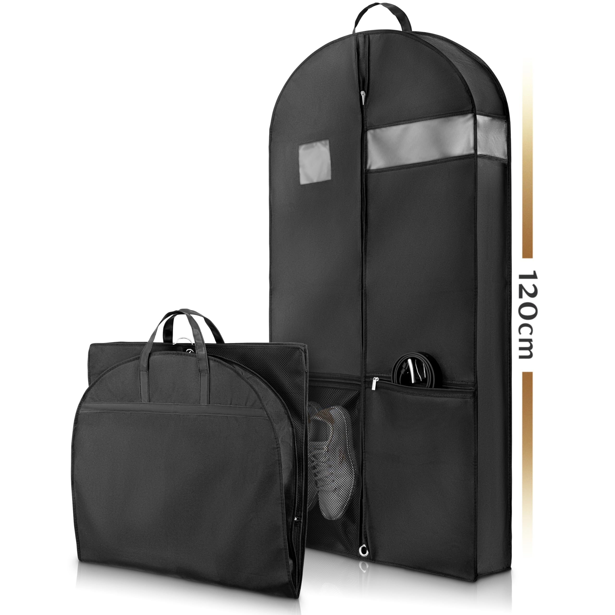 Bruce.® Large Garment Bag 120x60cm, 12cm-depth fits 4-6 Pieces - Premium Clothes Cover for Wrinkle-Free Suits & Dresses - Breathable, Moth-Proof & Waterproof Garment Carrier or Wardrobe Storage