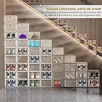 Vista 2 de 7 code Organizador de Cajas de Zapatos Grandes Transparentes【Material Más Grueso】Caja de Zapatos Más Resistente con Puerta Magnética, Caja