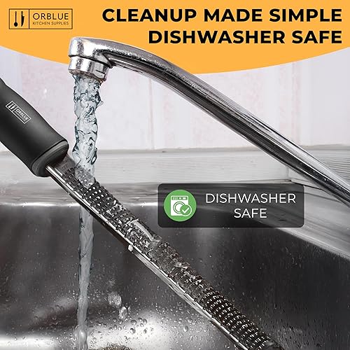 Miniatura 7 de Orblue Rallador de limón y queso Zester cítrico de primera calidad, rallador de cocina para parmesano, chocolate, frutas, verduras, jengibre, ajo,