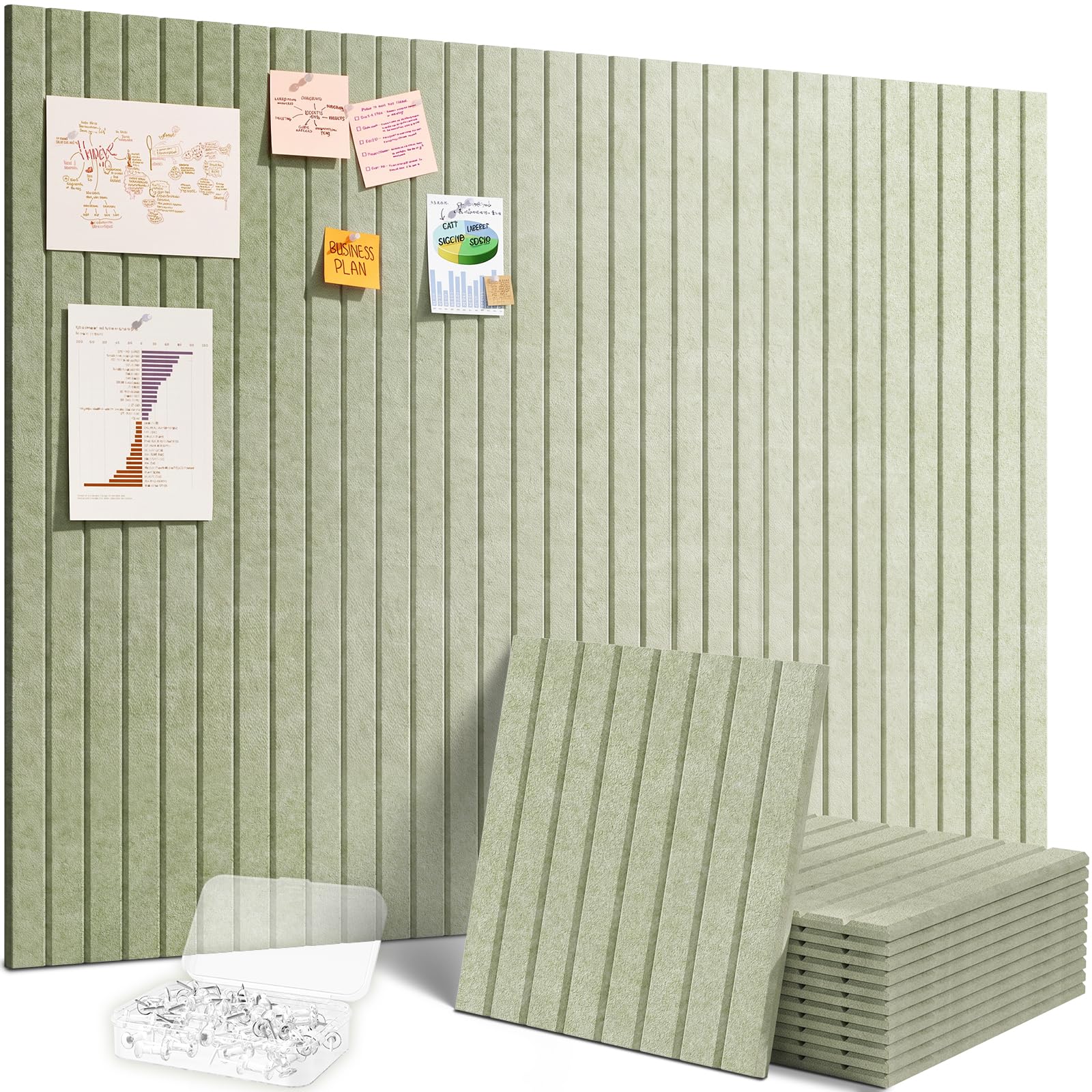 Lifewit Pizarra Adhesiva de Feltro 120 x 90 cm, Juego de 12 Pizarras Alternativas de Corcho, Pizarra Memo con 50 Chinch…