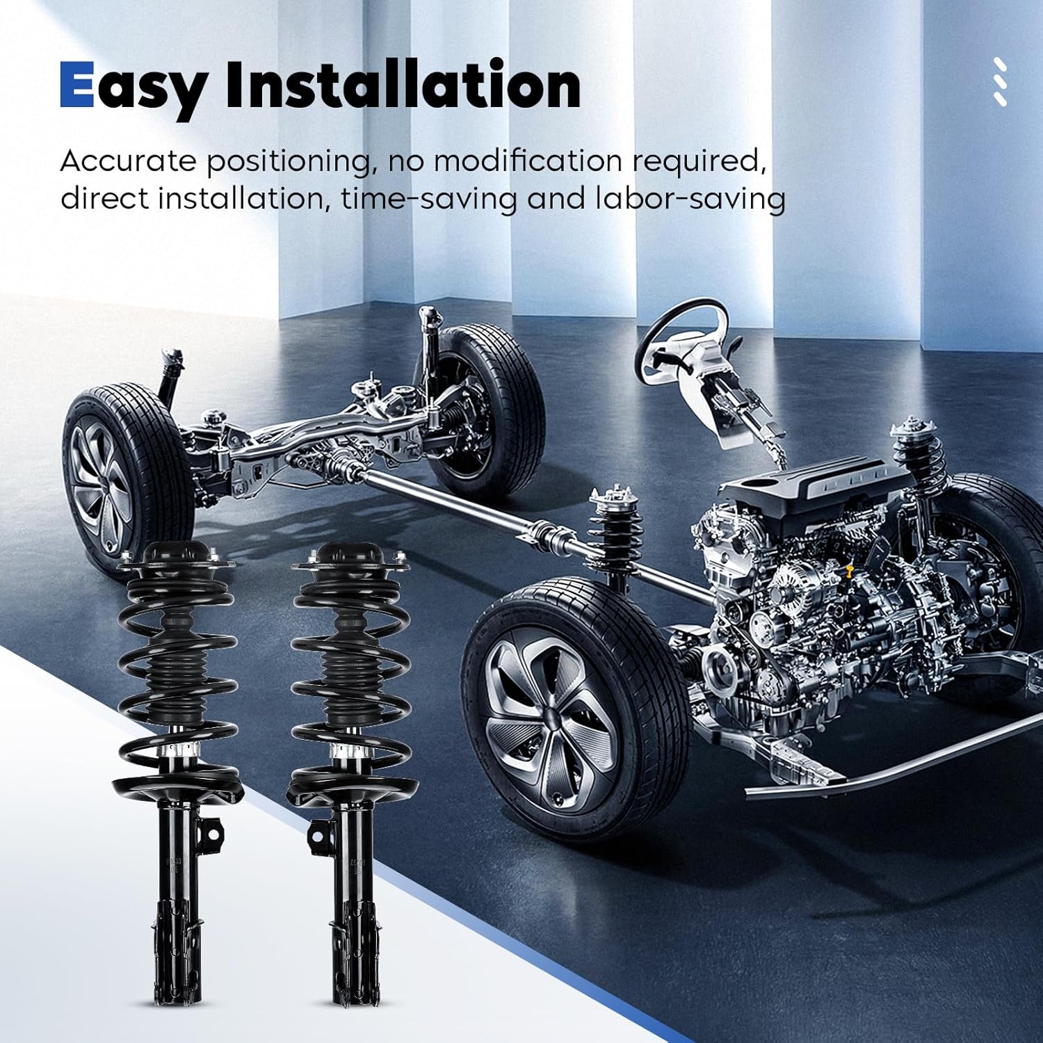 Front Complete Struts Assembly w/Coil Spring Shock Absorber Fit for Chevy Malibu 2004-2012, for Pontiac G6 2005-2010, for Saturn Aura ONLY XE/XR 2007-2009, Replace for 172199 172200, 2Pcs