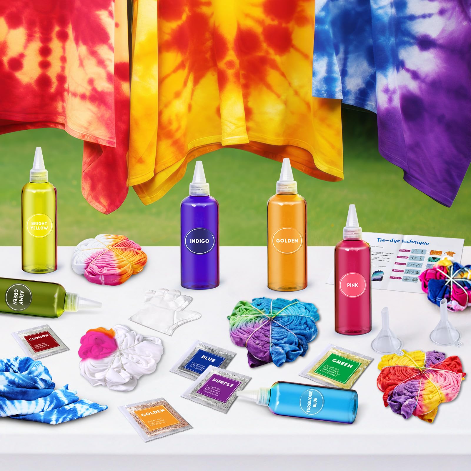 PATIFEED Tie Dye Kit for Kids and Adults 18 Colours 80ML Bottles Tye Dye Kits - Image 4