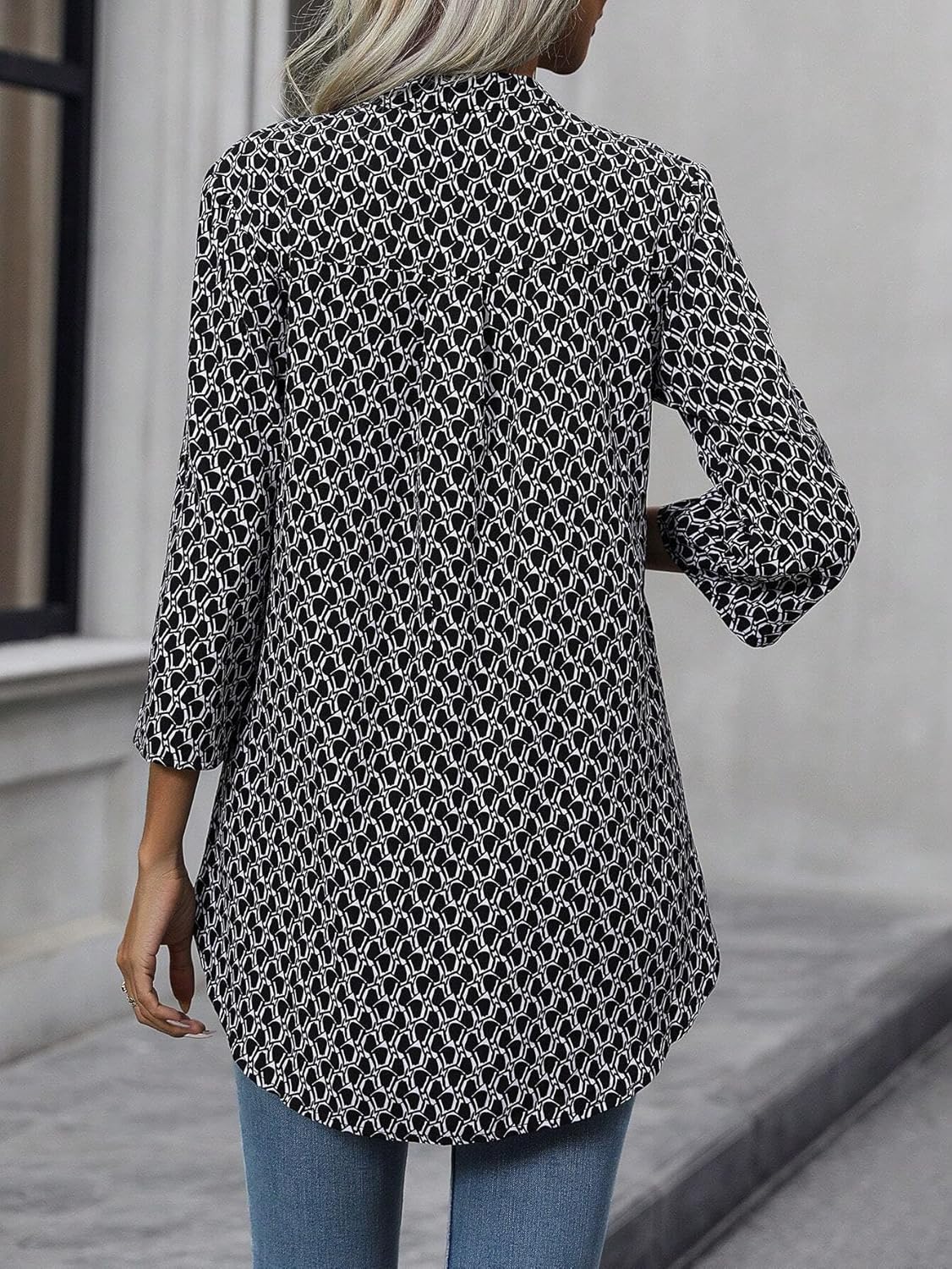 Women's 2025 Fashion Tops Long Sleeve V Neck Business Casual Blouses Tees Shirts Trendy Clothes Bohemian Outfits - Image 3