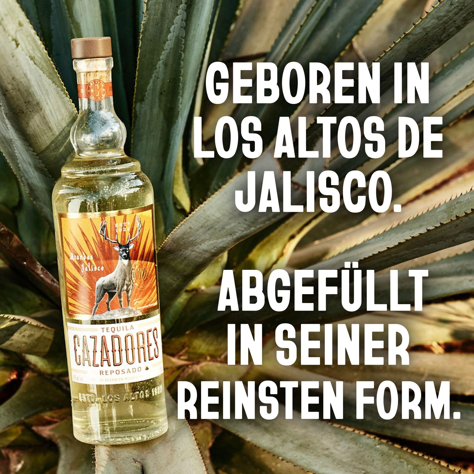 CAZADORES Tequila Reposado, 40% Alkoholgehalt, 70cl / 700ml, Doppelt Destillierter Alkohol aus 100% Blauer Weber-Agave