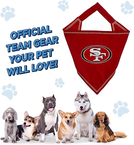 Miniatura 4 de Pets First NFL SAN Francisco 49ERS - Bandana con corbata, pequeñamediana. Bandana para perro, babero para mascotas, gatos y perros, la mejor bandana