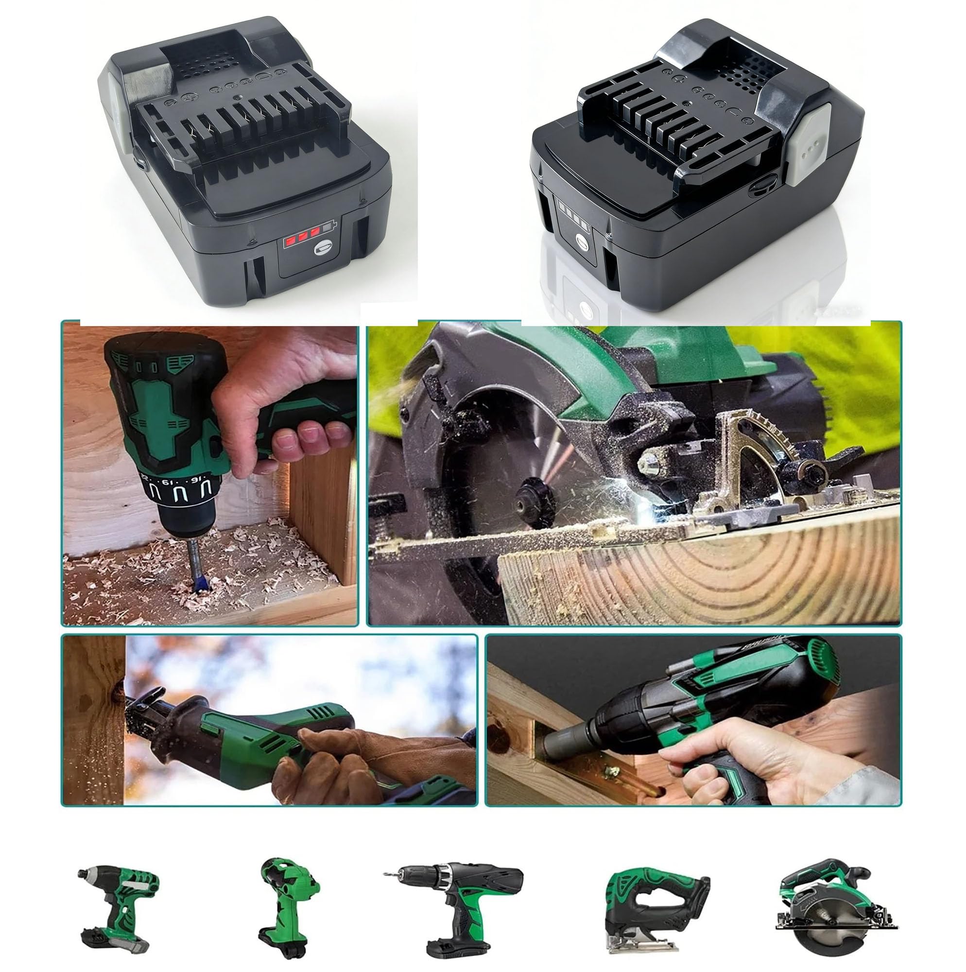 BSL1850 - Batería de 18 V, 5,0 Ah, compatible con HiKOKI & HITACHI 18 V batería BSL1815 BSL1830 BSL1850 BSL1860, DH18DBL DH18DBDL DH18DBQL DS18DSAL DV18DSL UR18DSD Taladro Martillo