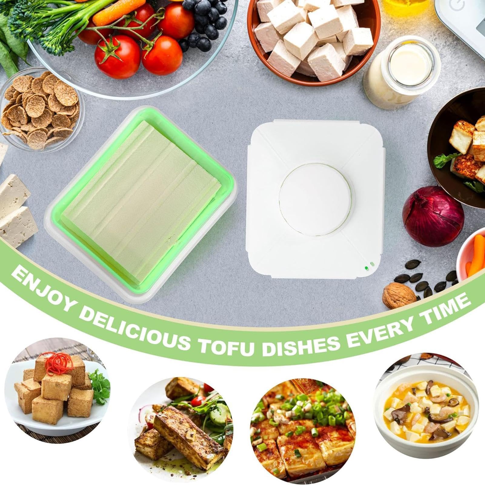 Paneer Press for Home - Paneer Kaaspers Ingebouwde Drainage | Druk op stevige afdruiprek en zeef Paneer Maker Kaaspers voor Thuis Keuken