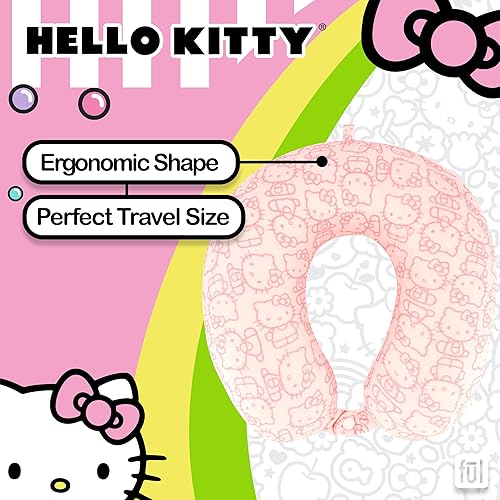 Miniatura 3 de FUL Hello Kitty - Almohada para el cuello, de espuma viscoelástica con estampado completo, accesorios de viaje para avión, automóvil y oficina,