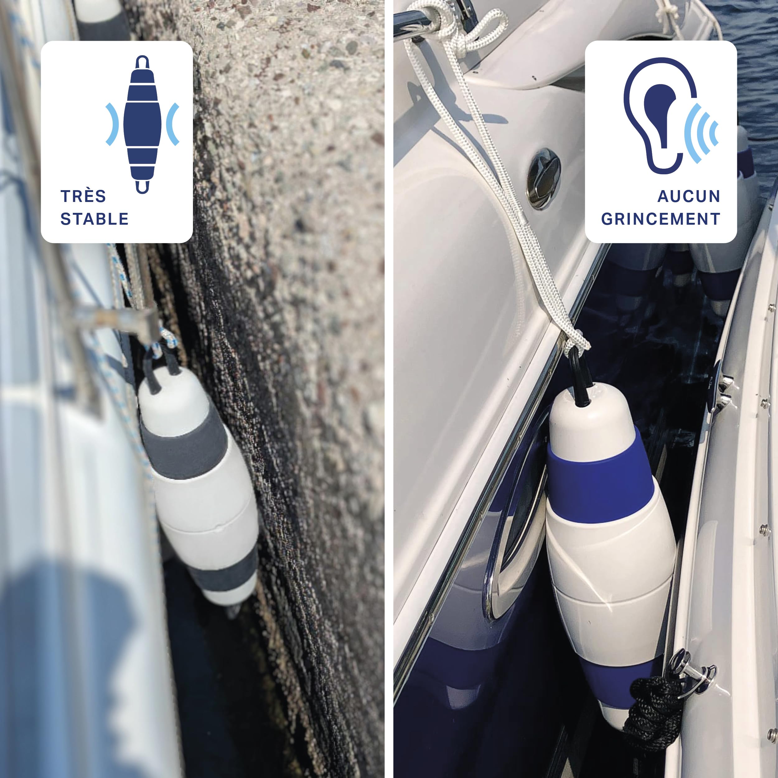 Pare-battage télescopique – Fender de qualité supérieure Peu encombrant pour Bateaux, sans Entretien, sans air et sans Bruit, sans grincement pour voilier et Bateau à Moteur