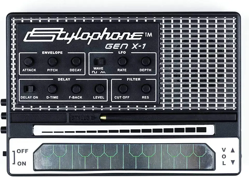 Sintetizador eletrônico Stylophone analógico, portátil, Gen X-1, com alto-falante embutido, instrumento musical sintetizador, teclado sintetizador, instrumento Stylophone