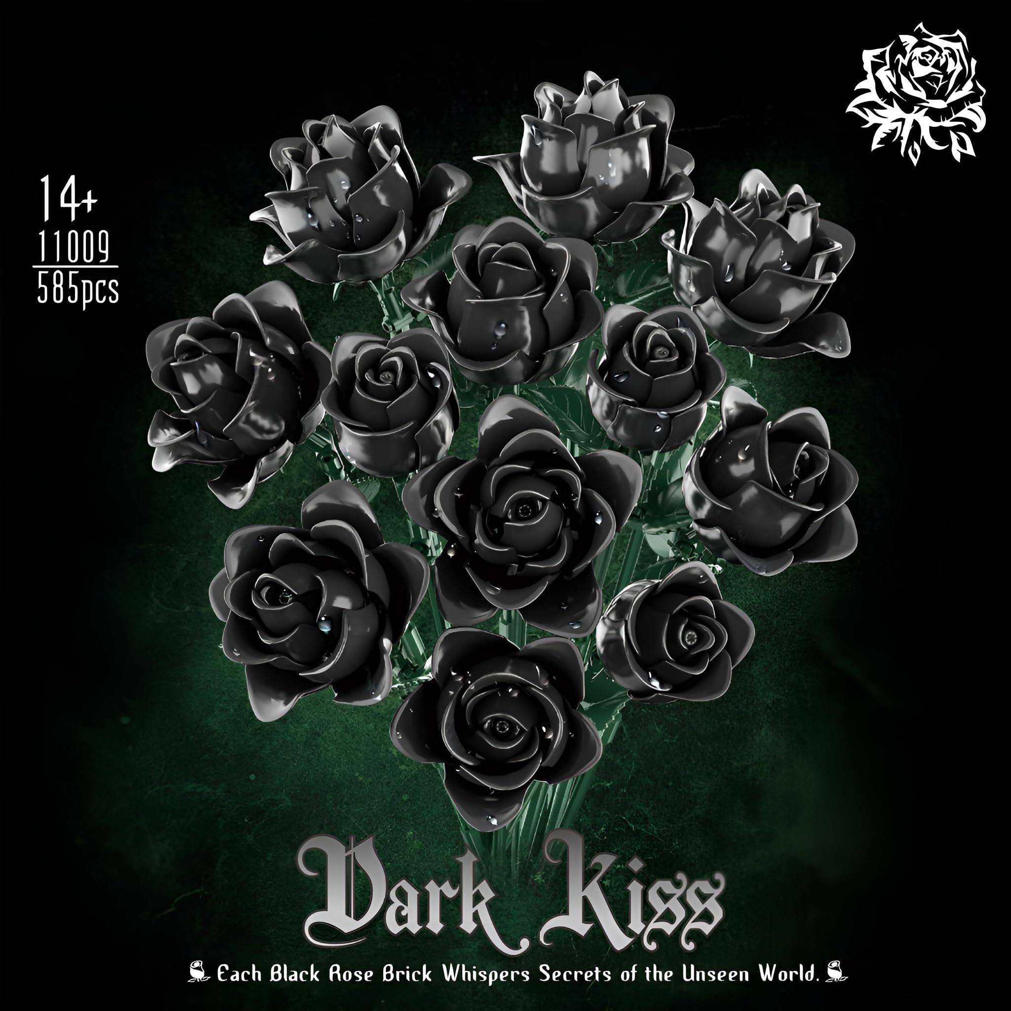 SymGrpu Black Roses Bouquet Building Set for Adults Flowers Botanical Collection Blocks Kit Toy - Image 2