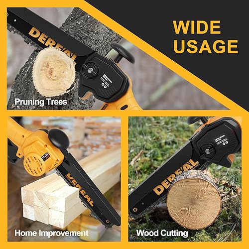 Miniatura 7 de Sierra de poste inalámbrica 2 en 1, mini motosierra sin escobillas con poste, sierras de poste alimentadas por batería de 20 V 4.0 Ah para recortar