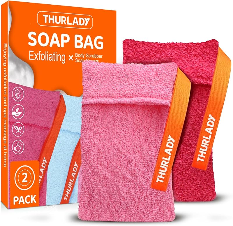 Bucha de nylon THURLADY para sabonete em barra, rosa