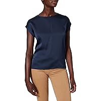 Vila Viellette S/S Satin Top/su-Noos T-Shirt, Blazer Blu Marine