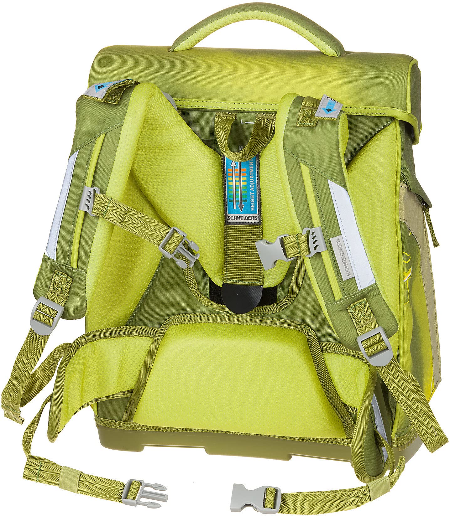 Schneiders 78381-065 - Schulranzenset Plus mit Federmappe, Schlamper und Sportbeutel, Wild Olive, leicht, ergonomisch, 4 teilig