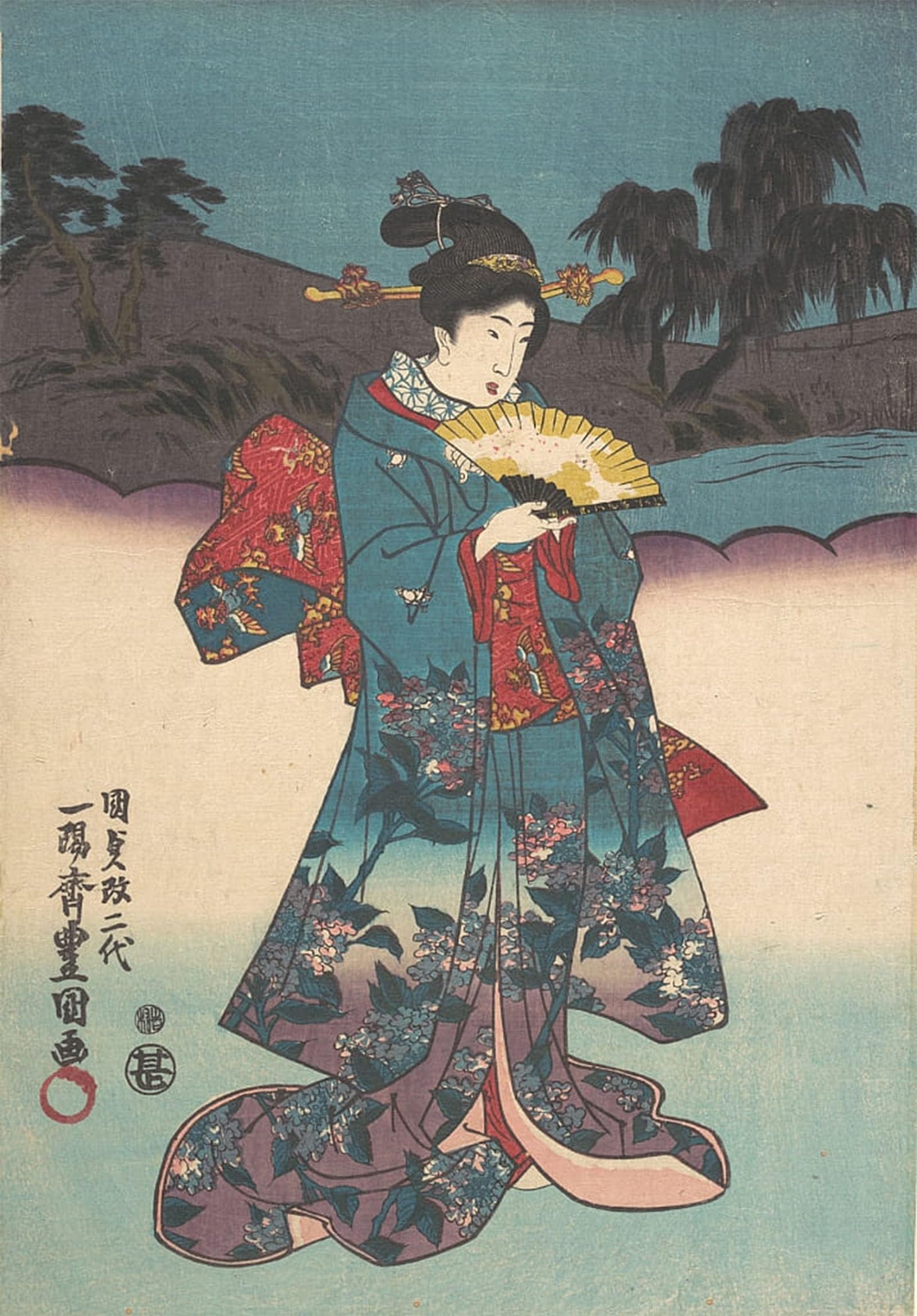 ARTXLXXBN Famous Art Print Poster Vintage Wall Art Famou Painting by Utagawa Kunisada Canvas Art Poster for Home Decor 60x90cm