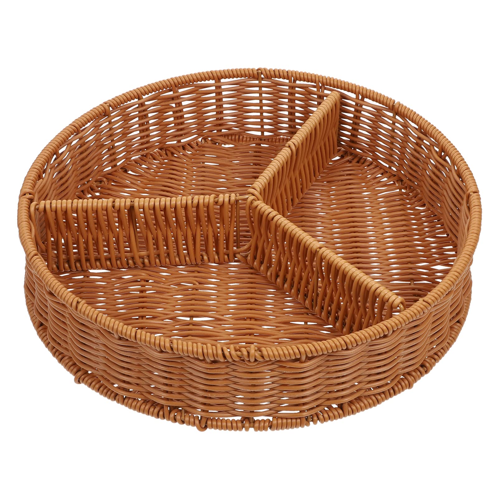 Paniers en osier tressé à 3 sections de rangement pour fruits et aliments