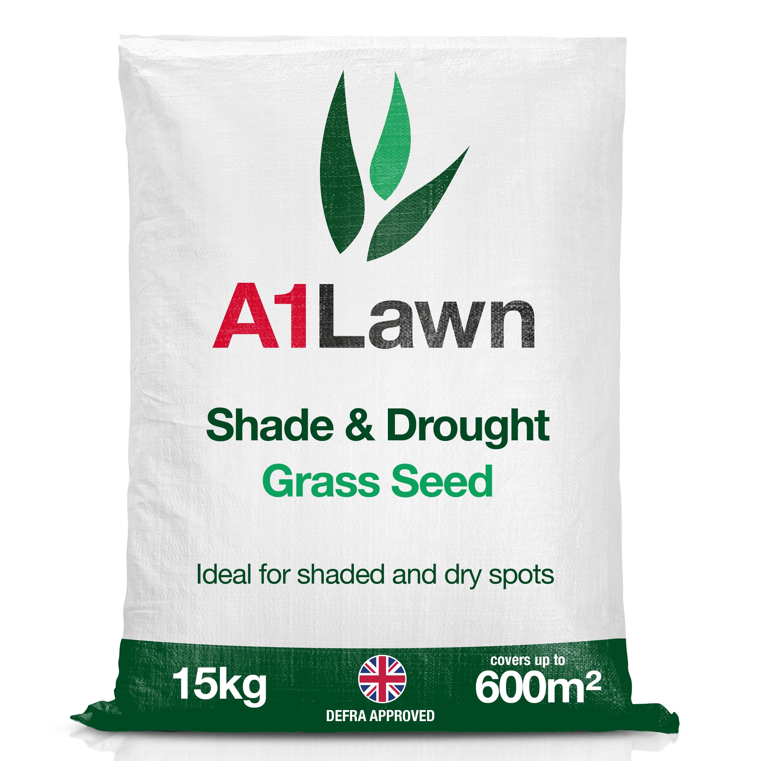 A1 Lawn Shade & Drought Tolerant Grass Seed, 15kg (420m2) - Perfect for Shaded Areas & Under Trees, Fast Growing & Hard Wearing, Child & Pet Friendly, UK Harvested Lawn Seed - DEFRA Approved (AMPRO9) — image 1