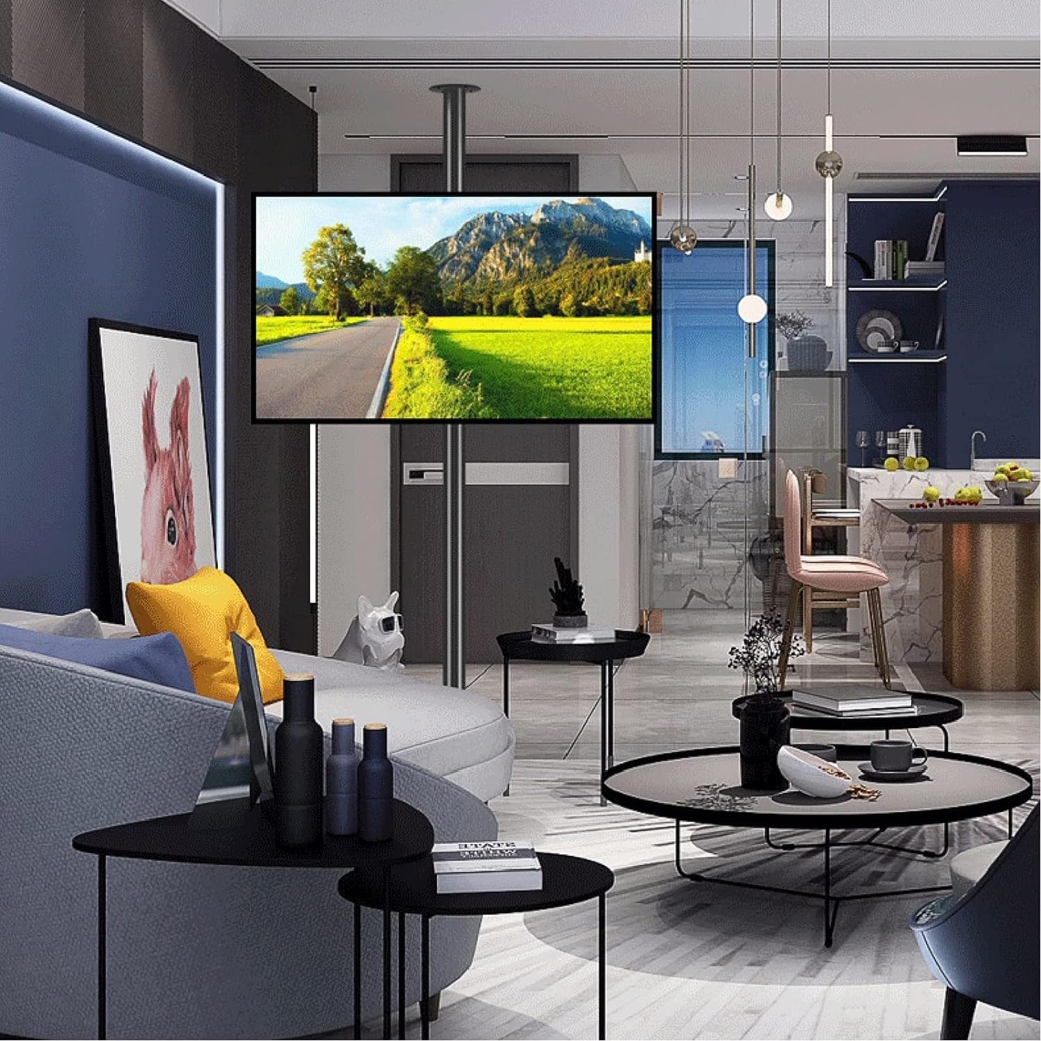 Regulowany uchwyt pod telewizor, obracana o 360 stopni, stojak pod telewizor LCD, do 37-75-calowych ekranów LED (rozmiar: 60-85 cm)