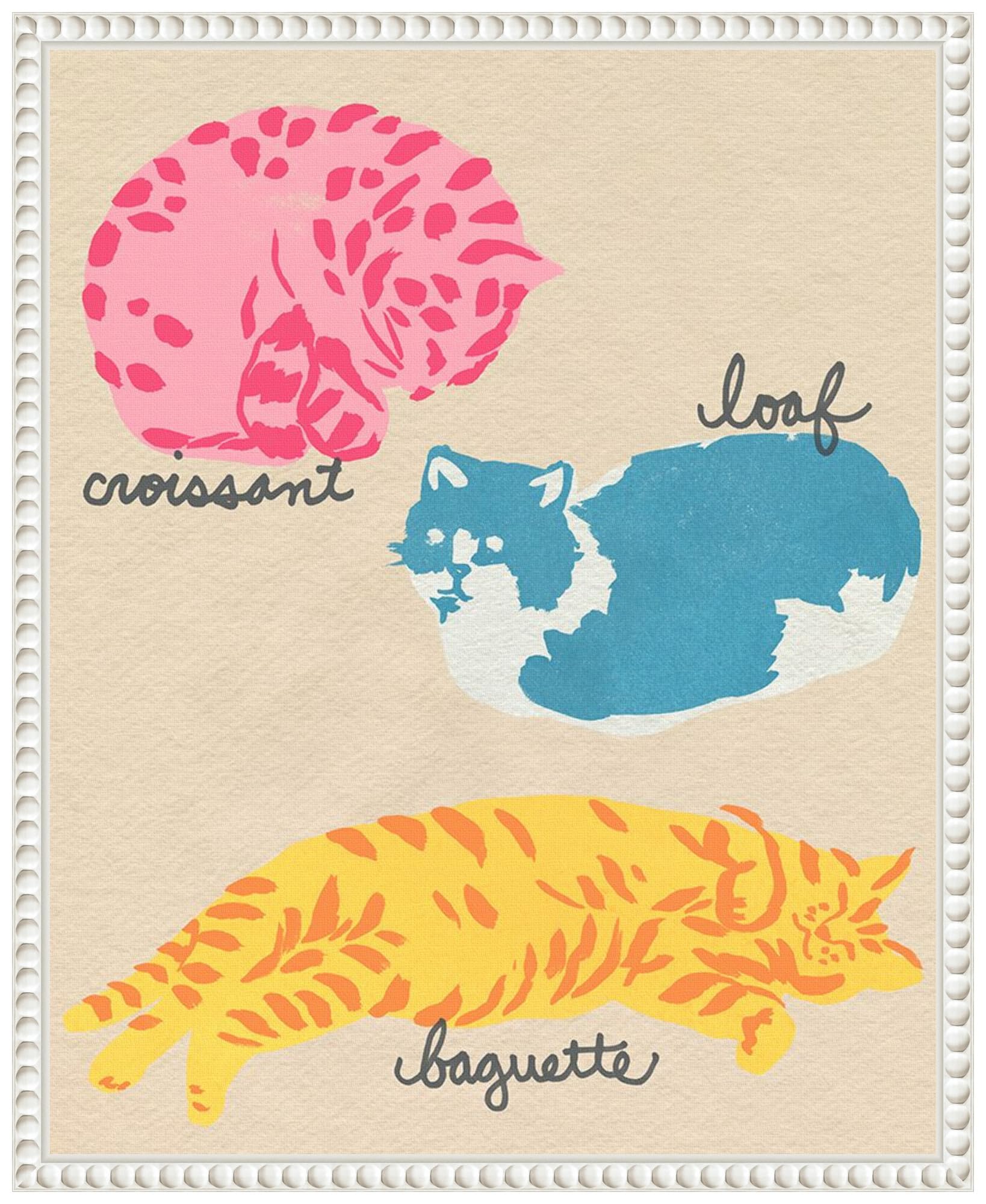 Amanti Art Framed Canvas Wall Art 20x16 Important Cat Shapes II by June Erica Vess, Framed Wall Art Canvas, Animals Artwork, Traditional Decor, Small