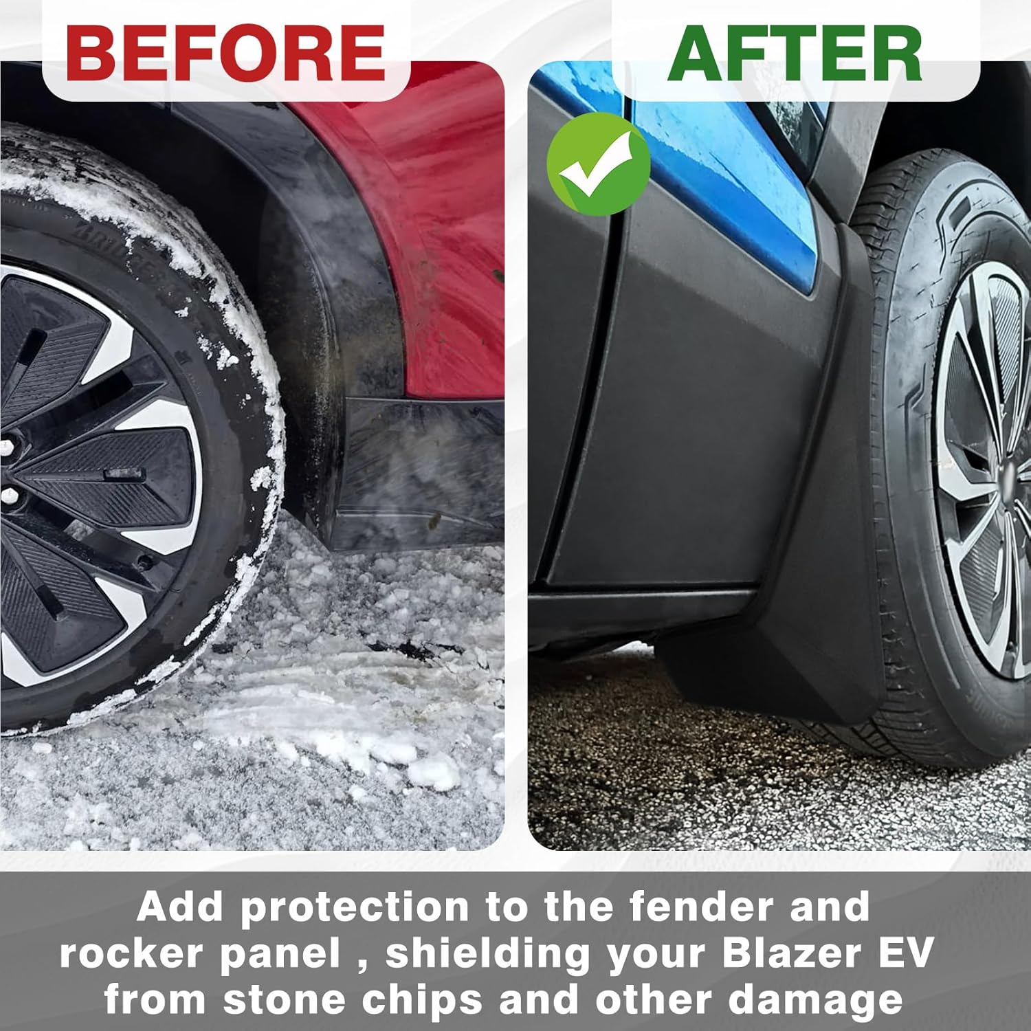 BestEvMod Mud Flaps Splash Guards Fit for Chevrolet Blazer EV 2026 2025 2024 Accessories Fender Dirt Protection Winter Sediment Dirt Protection No Need to Drill Holes Set of 4 NOT FIT SS Models