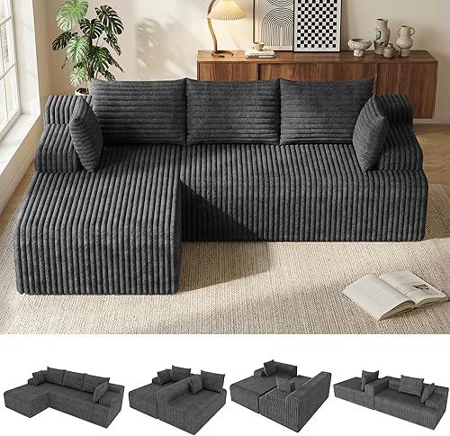 Miniatura 11 de Sofá deshuesado, sofá modular sin hueso con asiento profundo y diván para espacios pequeños, sofá tapizado en la nube, sofás seccionales sin hueso