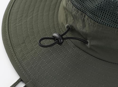 Miniatura 6 de Home Prefer UPF50+ Sombrero de sol para hombre, sombrero de pesca de ala ancha, protección UV, sombrero de malla transpirable, sombrero de safari