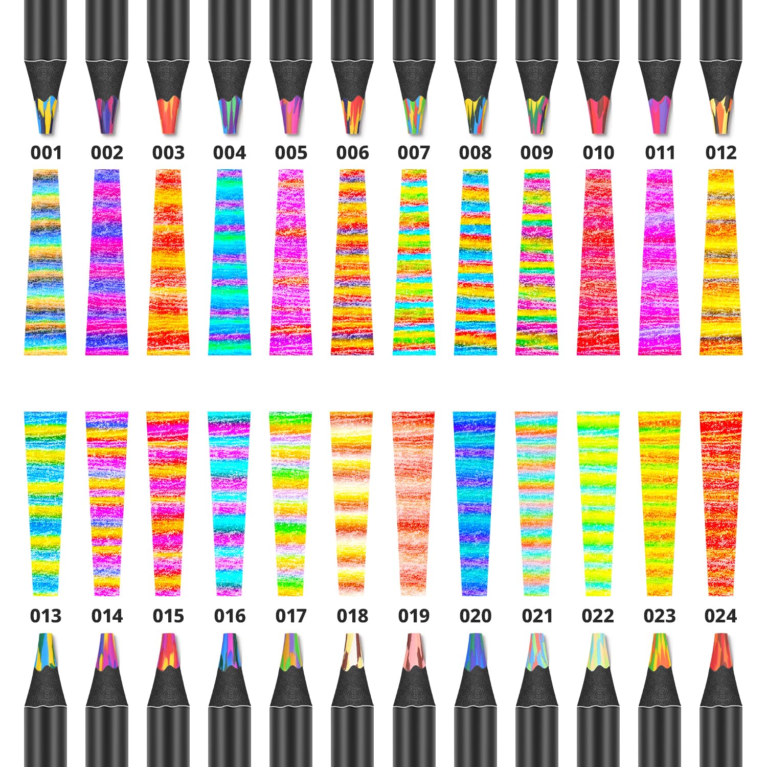 Maqhpu Arts and Crafts for Kids 24 Pieces Rainbow Pencils, Teenage Girls Birthday Presents - Image 3