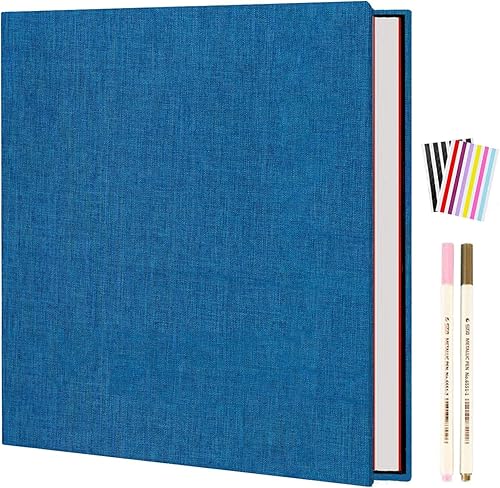 AIOR Álbum de fotos autoadhesivo para fotos de 4 x 6, 5 x 7, 6 x 8, 8 x 10 pulgadas, álbum de recortes de fotos de lino de tapa dura, 40 páginas con