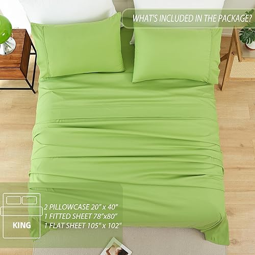 Miniatura 6 de Whitney Home Textile - Juego de sábanas tamaño King, sábanas de microfibra suaves de hotel tamaño King, bolsillo extra profundo, juegos de sábanas y
