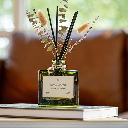 Miniatura 3 de Craft & Kin Juego de difusor de varillas con flores secas, difusor perfumado de varillas con varillas de madera de Santal de 7 onzas, decoración