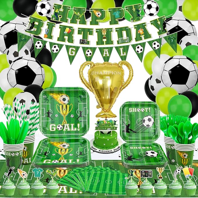 237 Pack Soccer Party Supplies Sports Theme Birthday Decorations Soccer Party Plates