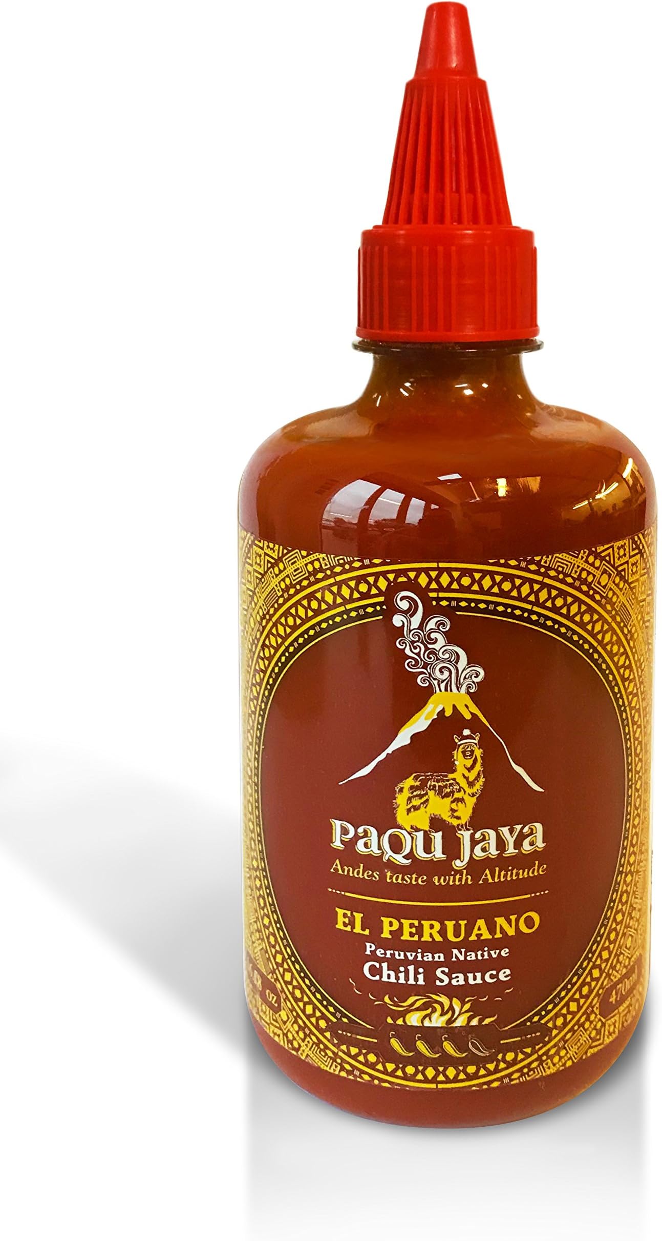 Paqu Jaya El Peruano Chili Hot Sauce - 16.5oz Non-GMO, Gluten-Free | Sweetened with Mango & Sourced Sustainably in Peru | Used Globally by Top Chefs!