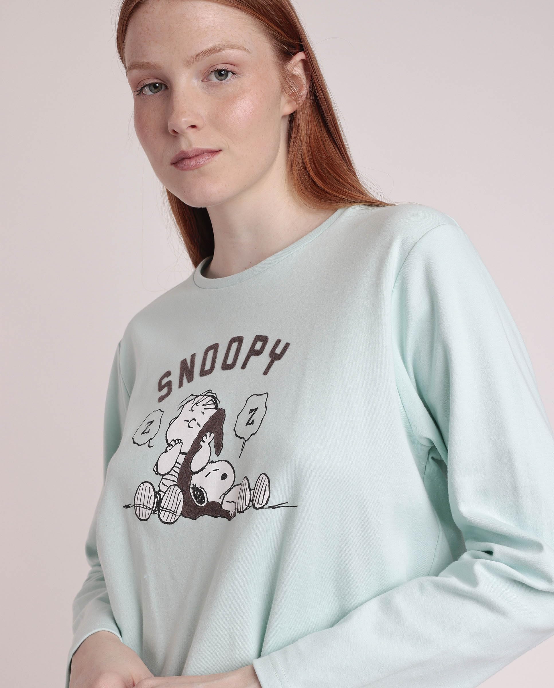 Peanuts Pijama Manga Larga Sleep Society para Mujer