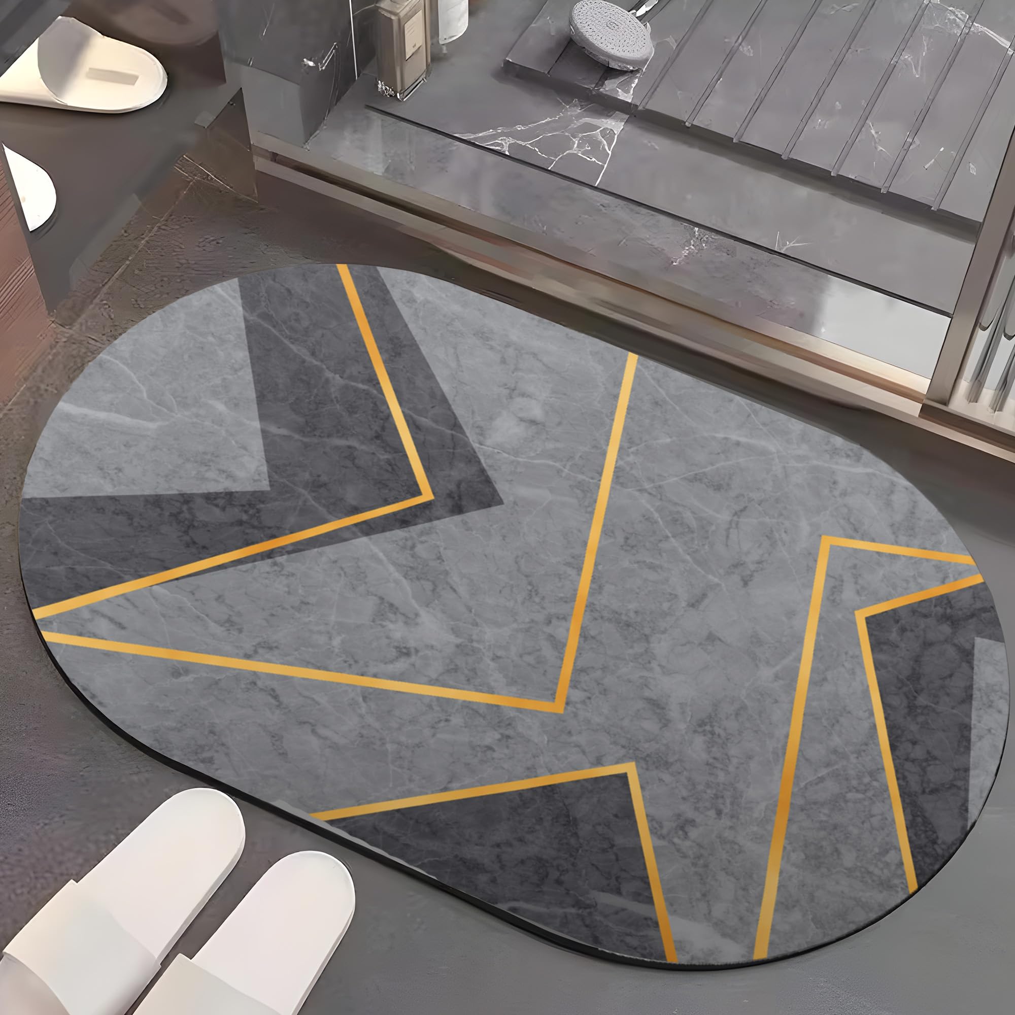 UMAI Polyester Non-woven Felt Bathroom Mat (40*60cm) Bath Mat | Anti Skid Mat for Bathroom Floor | Bathroom Accessories | Bathroom Mats Water Soak | Non Slip Mat for Bathroom | Floor Mat (Multicolor)