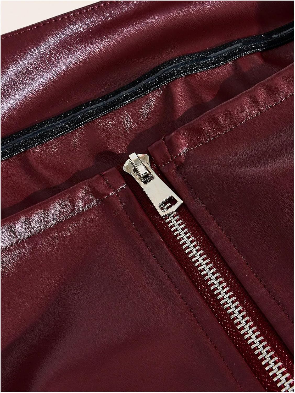 Milumia Women's Ruched PU Leather Tube Tops Strapless Asymmetrical Hem Party Club Top - Image 4