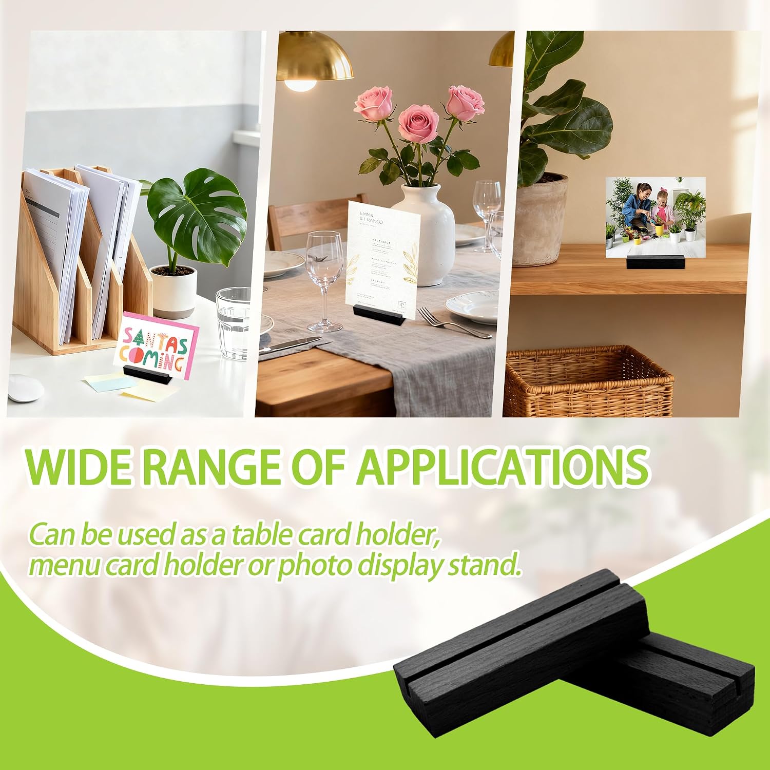 14 PCS Wooden Place Card Holders for Table, Wedding Name Card Holder Stand image 3