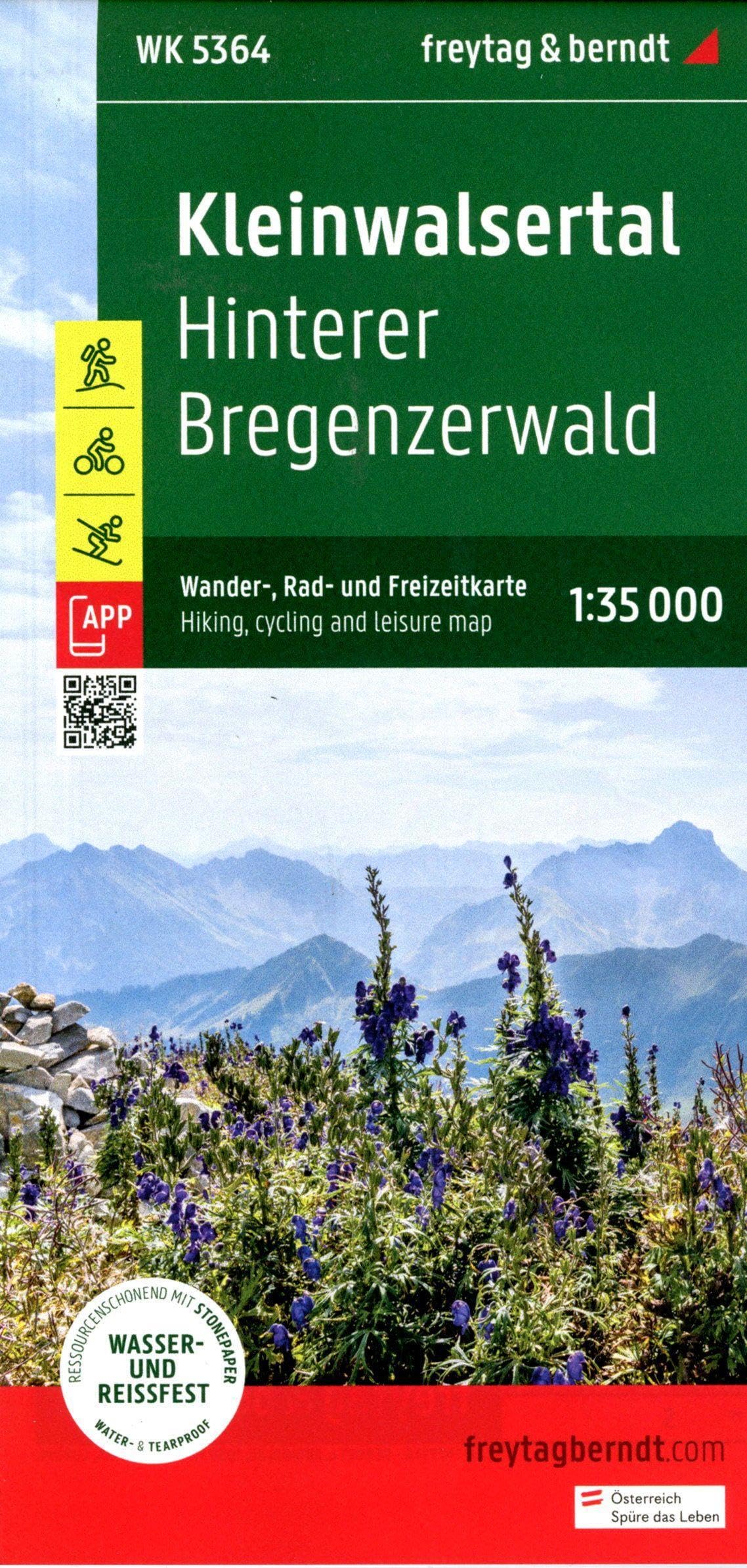 Kleinwalsertal Hiking, Cycling & Leisure Map - 1:35,000 scale: Hinterer Bregenzerwald, mit APP, wasserfest und reißfest: 5364 (Wander-Rad-Freizeitkarte)