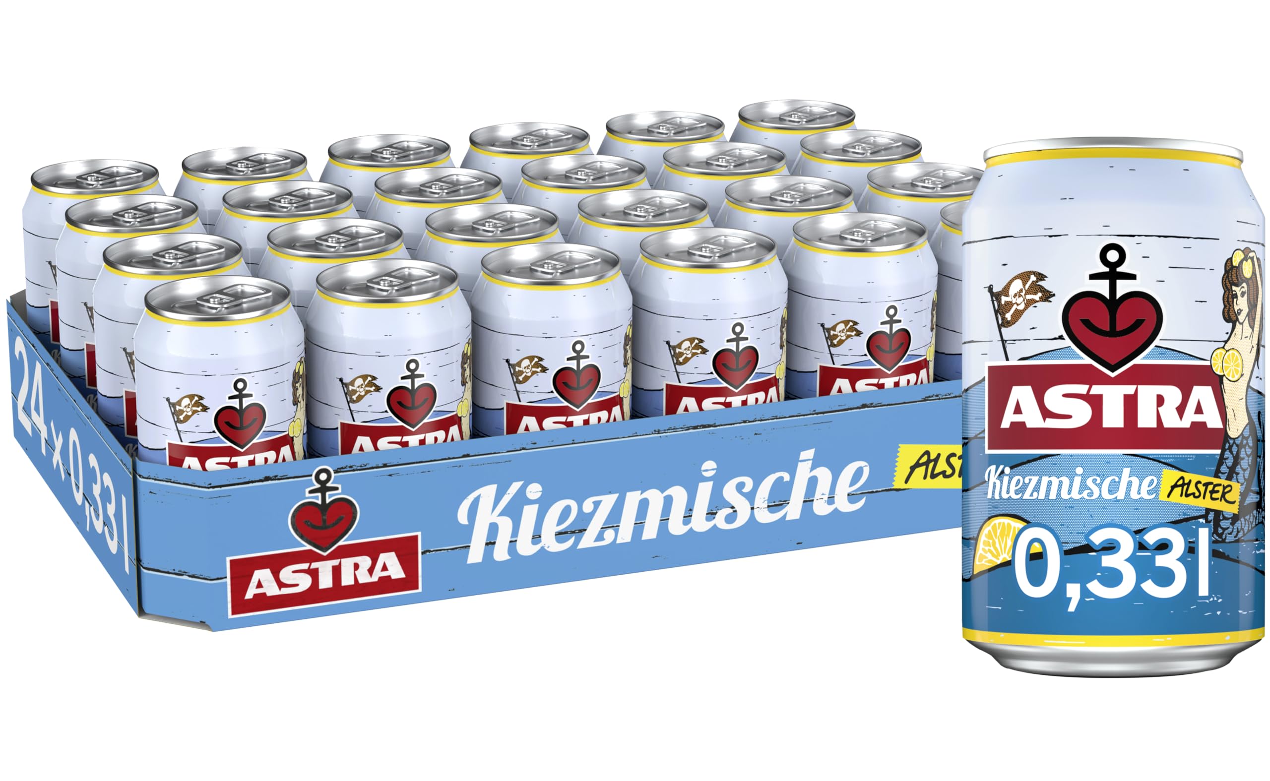 Astra Kiezmische fruchtig, trübes Alster Radler, Bier Dose Einweg (24 X 0.33 L)