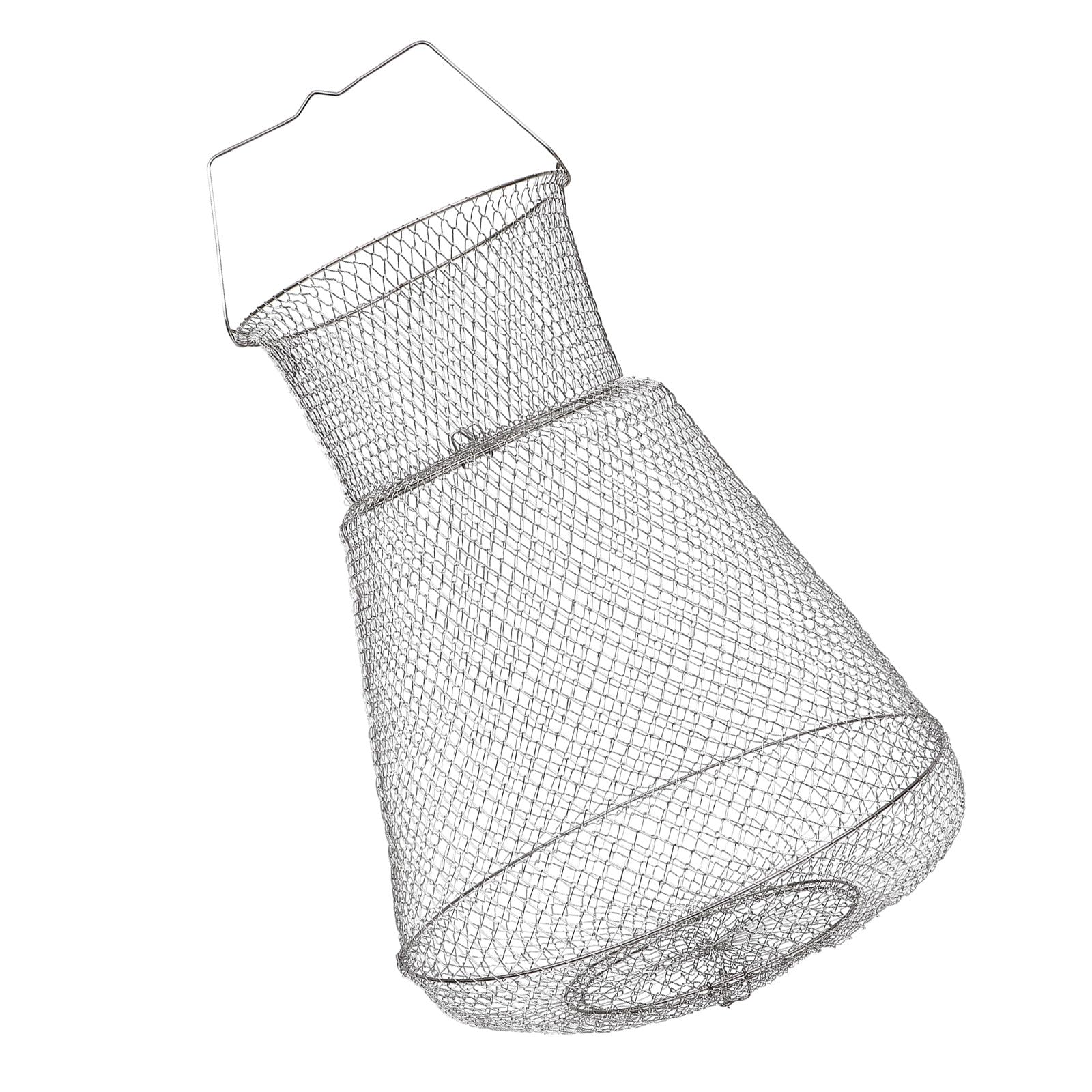 Cestino per Pesci Pieghevole in Acciaio Inox 1 Pz Argento | Pesca in Barca e Fiume, Finitura che Non Graffia, Struttura Richiudibile Compatta