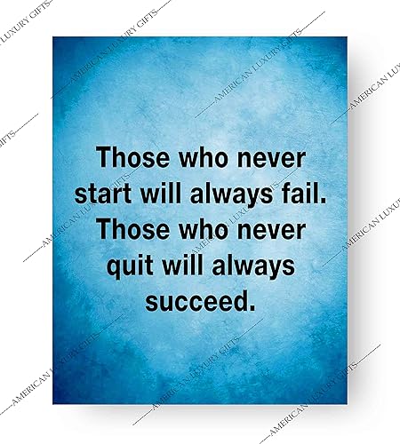 Miniatura 6 de Those Who Never Quit Will Always Succeed Home Decor - Motivational Wall Sign - Motivational Wall Sign Modern Typographic Art Print for Living Room,