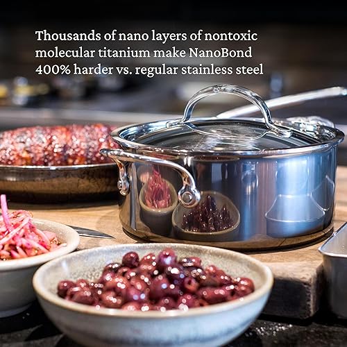 Miniatura 4 de Hestan - Colección NanoBond - Olla de sopa de titanio de acero inoxidable, compatible con placa de inducción, 3 cuartos de galón