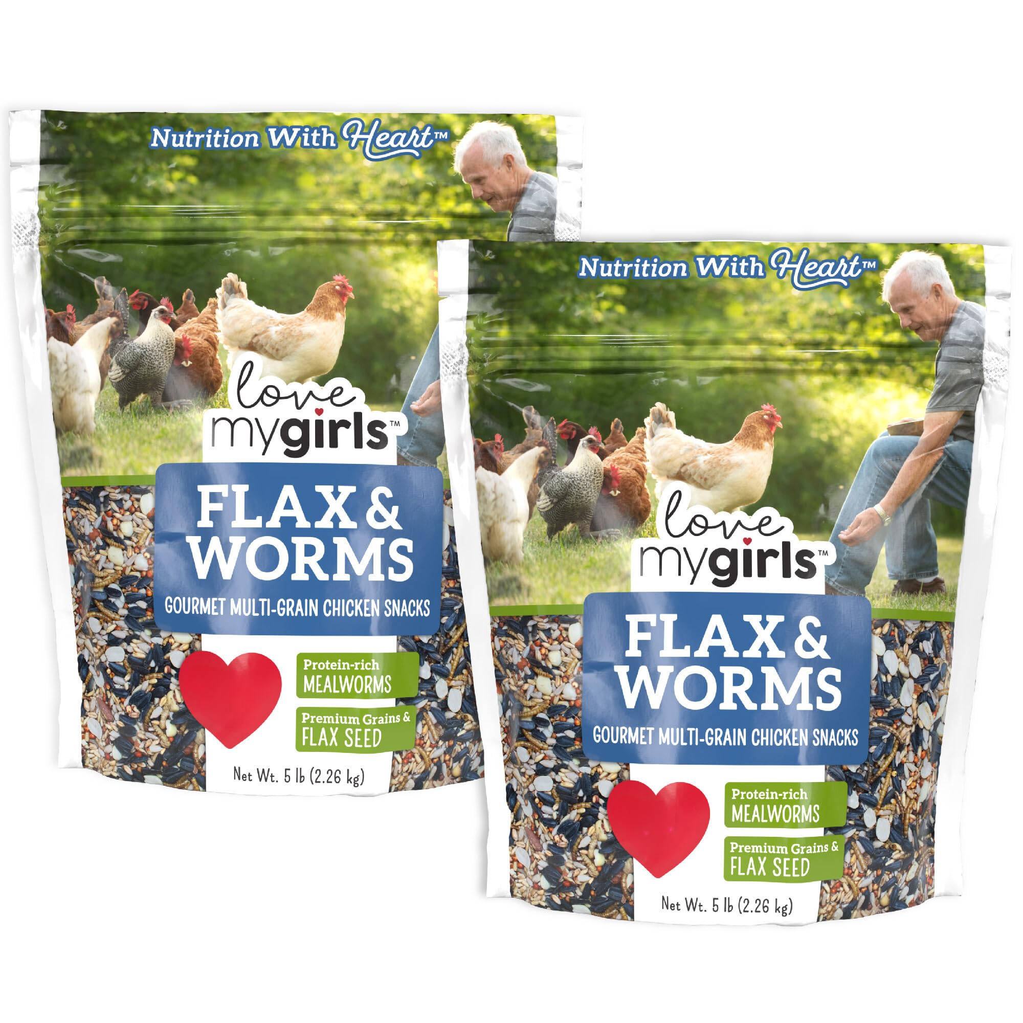 Love My Girls 10lb Chicken Treats - Flax Seed &amp; Mealworm Corn-Free Snack