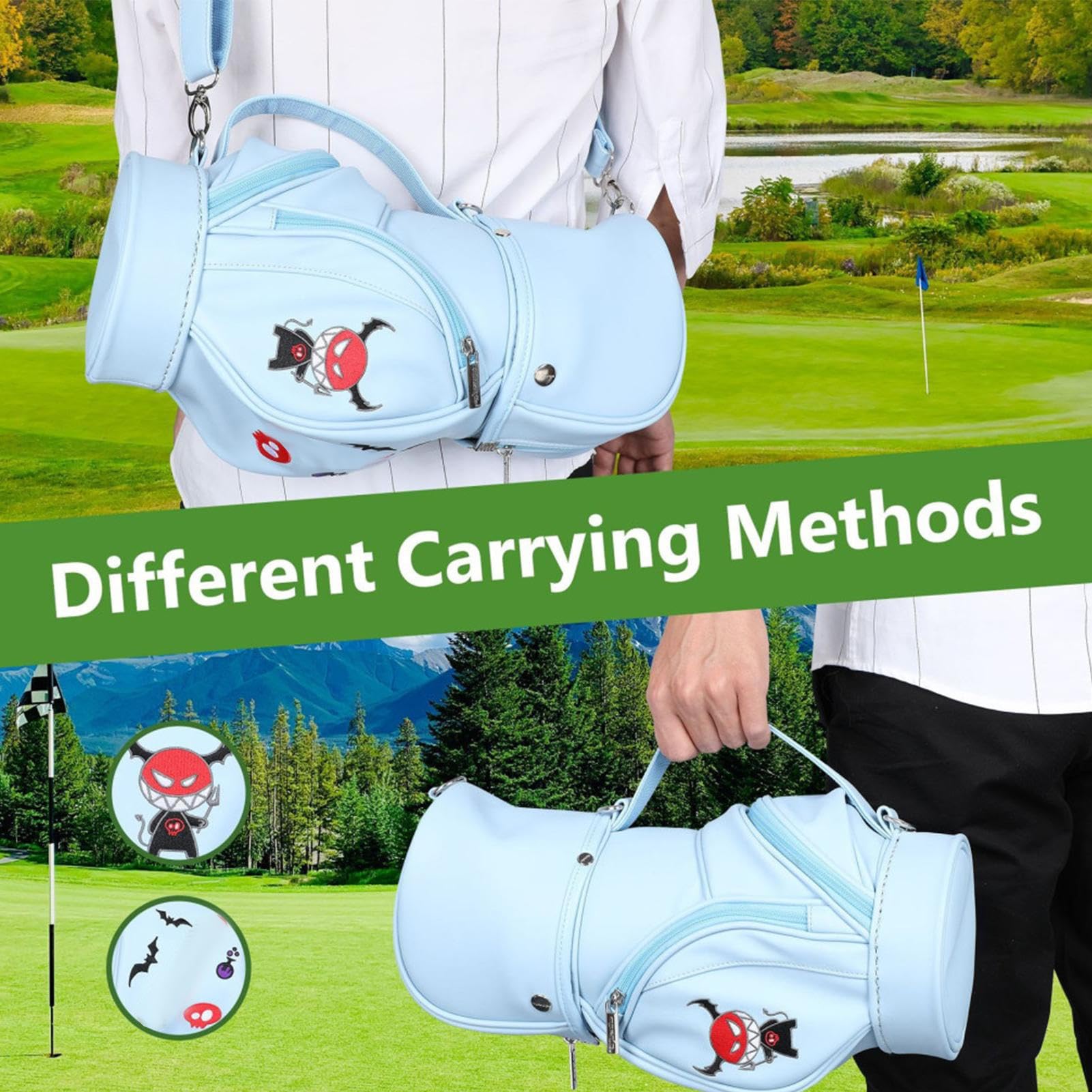 Borsa da golf cart – Zaino leggero piccolo multitasche | Borsa da golf a tracolla – per uomini appassionati di golf, famiglia, amici, interni, esterni, cortile, corso, viaggi, sport