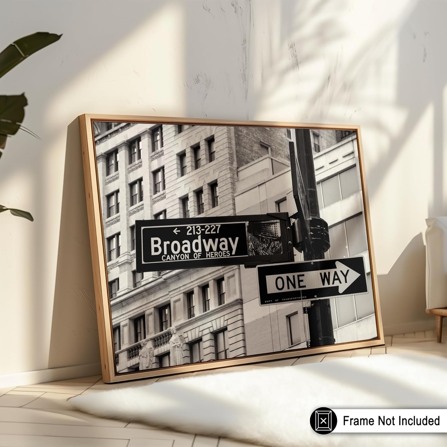 Poster Master One Way Print - Broadway Poster - New York Art - Street Sign & Directions Wall Design - Travel Photography Art - Great Bedroom or Office Decor - 16x20 UNFRAMED Wall Art