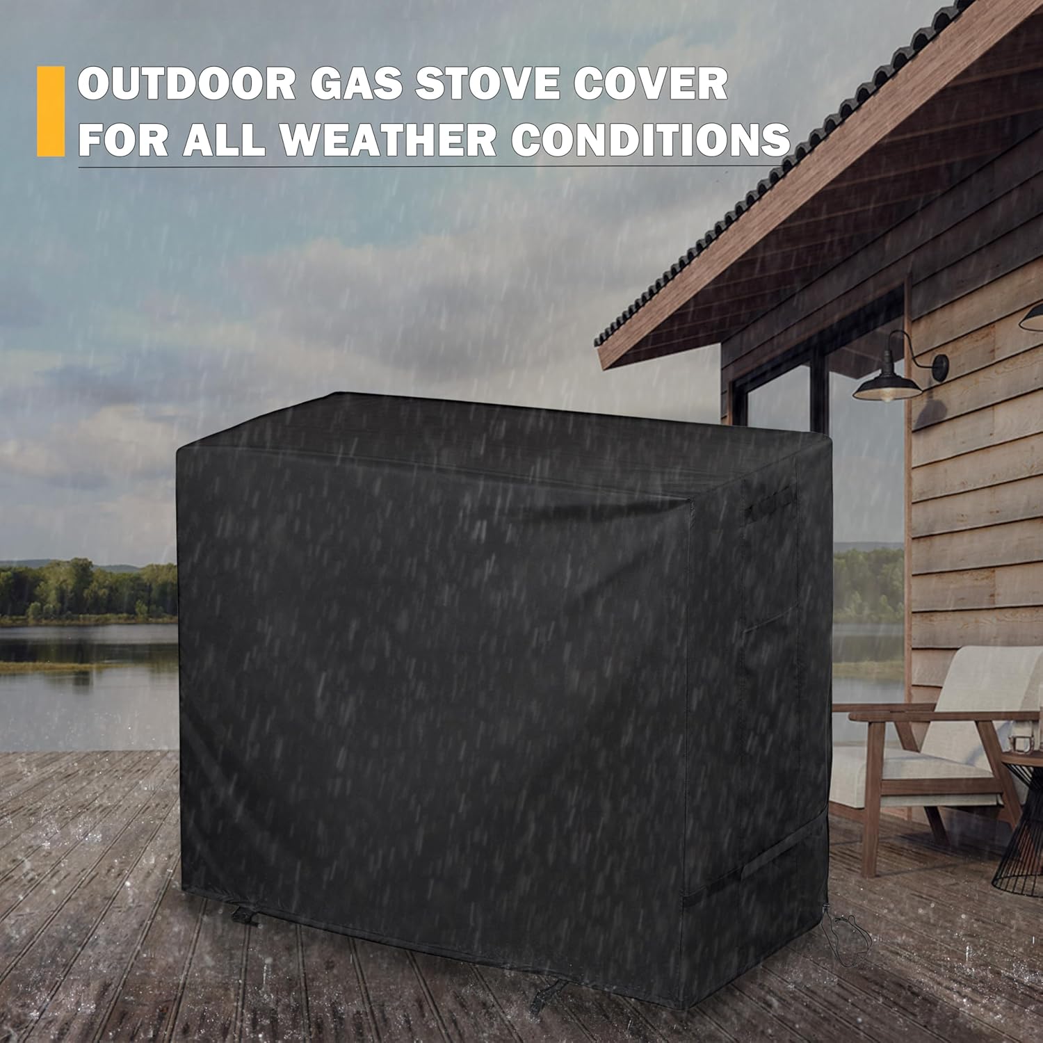 Outdoor Gas Stove Cover for ROVSUN 2 Burner Outdoor Propane Gas Stove, Protective Cover for 2 Burner Camping Propane Stove-Waterproof