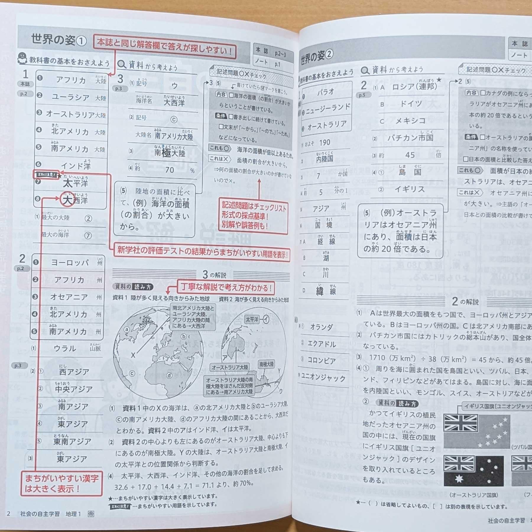 Amazon.co.jp: 2026年度「社会の自主学習 地理 1年 帝国書院版【教師用