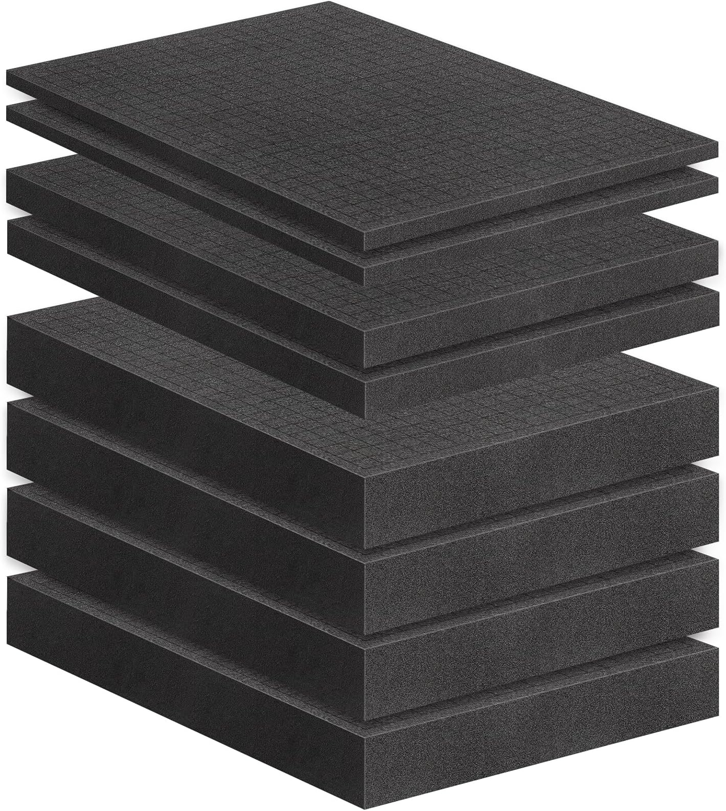 8 Pcs Pick and Pluck Foam Sheets - 3 Sizes, Pre-Cubed, Polyethylene for Crafts, Toolboxes, Storage